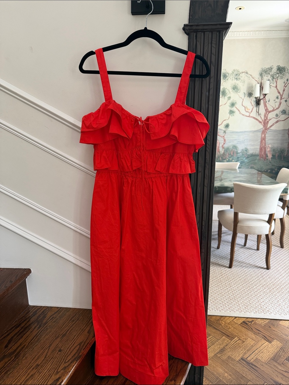 Jason Wu Bright Red Ruffle Strap Casual Dress for Girls